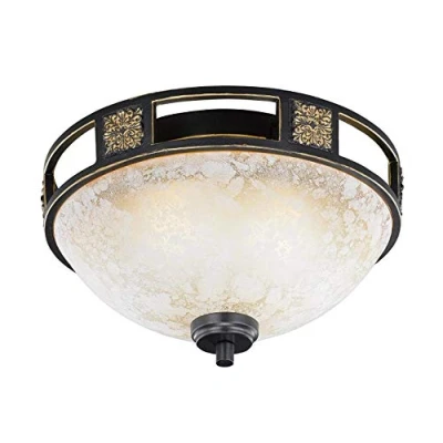 Imagen de Trio Lighting Lampadario Altezza 32 Luz de Techo Glasalabasterfarbig Champagner, Color Oxidado, Diameter cm