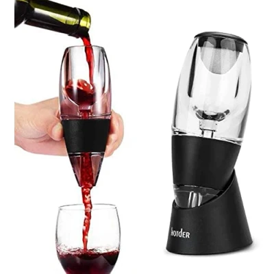 Imagen de Hotder Wine Aireador de Vino Tinto con Base para Tinto, Negro.