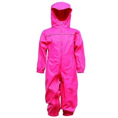 Imagen de Regatta Traje de lluvia unisex para niños, color rosa Jem, talla 12 18 UK