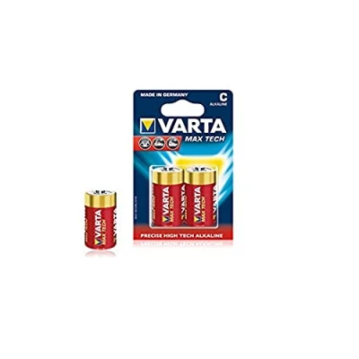 Imagen de Varta Batería Alcalina, Bebé, C, Lr14, 1.5V MAX Tecnología, Ampolla Al por Menor (2 Pack)