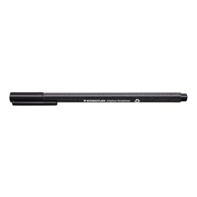 Imagen de STAEDTLER 334 9 Triplus Fineliner (triangular, superfino, punta con marco de metal, ancho línea aprox. 0,3 mm, 10 piezas) negro