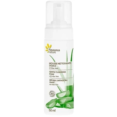 Imagen de Fleurance Nature espuma Limpiadora Suave de Aloe Vera bio 150ml cuidado facial mujer Certificado Cosmos Ecocert desmaquillante limpiador y hombre 26149