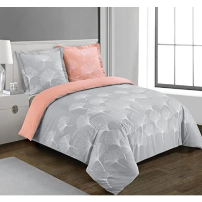 Imagen de Vision Ginko Grey Juego de funda nórdica 200 x cm con 2 fundas almohada 65 cm, 100% algodón