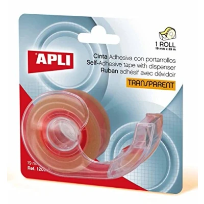 Imagen de APLI 12094 Cinta adhesiva transparente (19 mm x 33 m) con dispensador