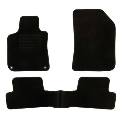 Imagen de DBS 1766211 Alfombrillas de coche A medida para 3 uds. Antideslizante Moqueta en negro 900 g/m² Aspecto terciopelo Modelo Star