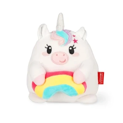 Imagen de Legami Peluche Super Soft!, Tema Unicorn, tamaño Mini, con Tarjeta de identificación Personalizable, se sostiene Solo, 14x15x12 cm