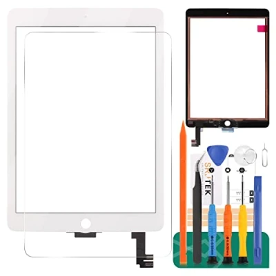 Imagen de SRJTEK Reemplazo De Pantalla iPad Air 2 A1566 A1567 Kits Ensamblaje Vidrio Digitalizador Táctil (no LCD) (White)