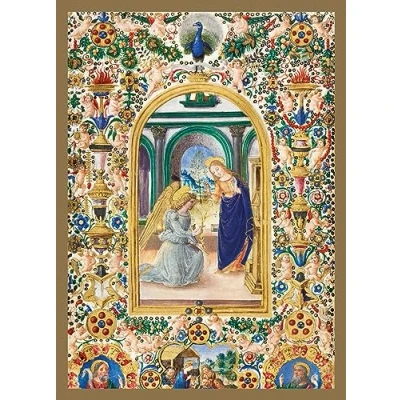 Imagen de Museums &amp; Galleries Paquete de 8 tarjetas Navidad Manuscrito iluminado escena religiosa Ecológico y reciclable