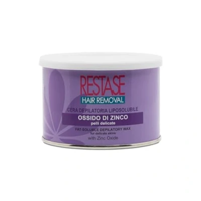 Imagen de RESTASE Cera depilatoria liposoluble, óxido de zinc, pieles delicadas, 400 ml, fabricada en Italia