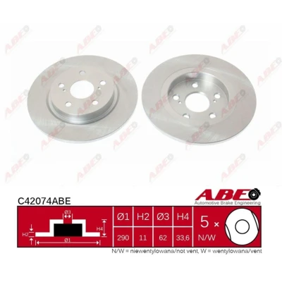 Imagen de KRAFT 6053724 Disco de freno Eje trasero 290 11 macizo TOYOTA: Avensis III Familiar, Berlina