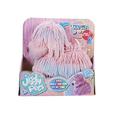 Imagen de eolo Jiggly Pets Cachorro Perlado Rosa Interactivo electrónico para Cachorros con Sonidos música y Movimiento, Juguetes de Animales interactivos Mascotas