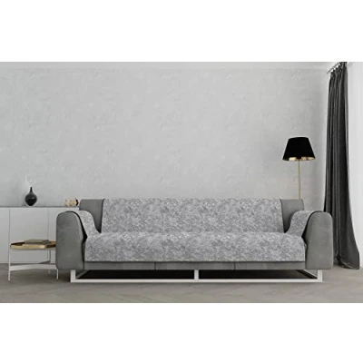 Imagen de Italian Bed Linen “ Glamour Anti Deslizamiento Funda para sofà, GIRS, 4 plazas, Gris Oscuro
