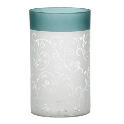 Imagen de Yankee Candle Teal Vine Portavelas de Cristal, Color Verde Azulado y Blanco, 15 x 10 cm