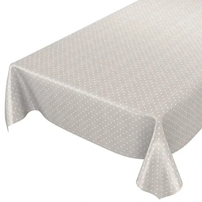 Imagen de ANRO Mantel de Hule Lunares Beige 120 x 140 cm, Borde Corte