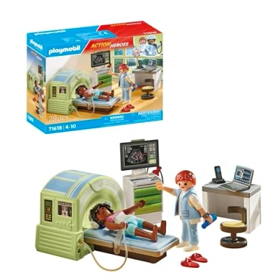 Imagen de PLAYMOBIL Action Heroes 71618 Resonancia con Paciente, Examen por el radiólogo, Hecho de más del 80% Materiales reciclados y Base biológica, Juguetes para niños niñas a Partir 4 años