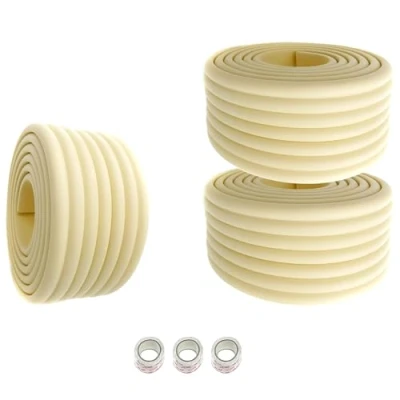 Imagen de HIMRY Universal Protector Espuma, 600cm x 80mm 8mm Multiusos anticolisión Protección Espuma Rollo para Bebés niños, No Tóxico Seguridad Protectores Superficie &amp; Bordes, 3x2m, Marfil KXD7002 ivory