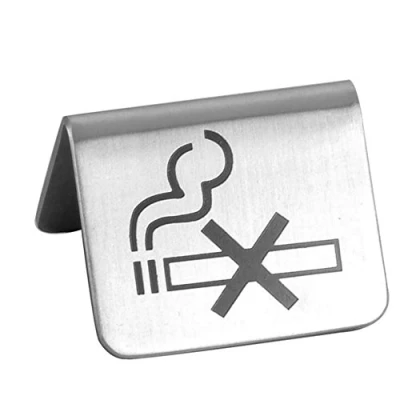 Imagen de García de Pou 133.48 Placa para Mesa Prohibido Fumar, 5.3 x 5 3.5 Cm, Plateado
