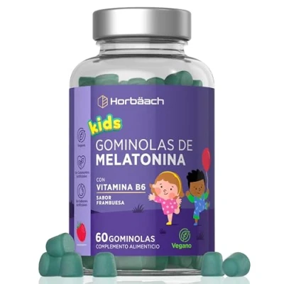 Imagen de Melatonina Gominolas Niños con Vitamina B6 Ayuda a conciliar el sueño 60 Vegan Gummies 0,5mg Horbaach