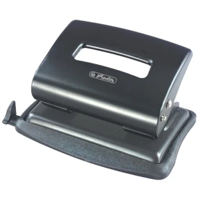 Imagen de Herlitz 1610591 Perforadora (2 mm de capacidad, con carril tope), color negro