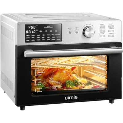 Imagen de OIMIS Horno Freidora de Aire Caliente 30L, sin Aceite XXL 1800W, Multifunción 21 Programas, 30 a 230C,con Mantener Caliente, 7 Accesorios con Recetas