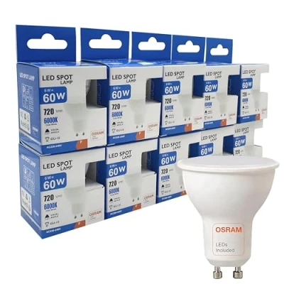 Imagen de FactorLED Bombilla LED GU10, 6W, Pack 10 unidades, 720Lm, Osram chip, 220V, 6000K (Luz Fría)