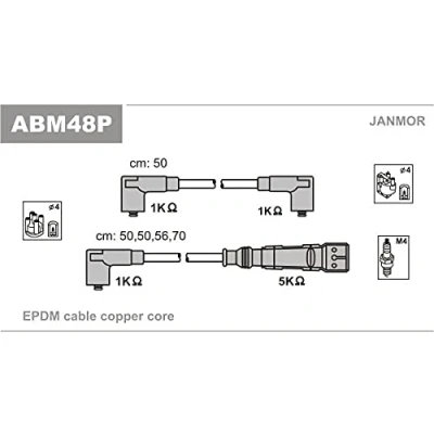 Imagen de JANMOR ABM48P Juego de Cables Encendido SEAT: Ibiza 2, Córdoba I Berlina
