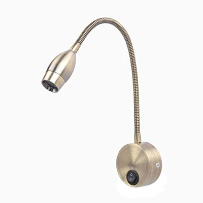 Imagen de meanyee Luces de lectura pared flexible/Lámpara cabecera con interruptor 1 * 3Watt Bronce MY B032