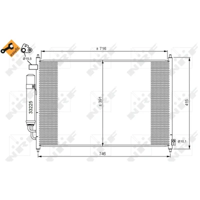Imagen de NRF EASY FIT 35867 Condensador con secador, junta anular 15,5 10,1 Aluminio 716 HONDA: FR V