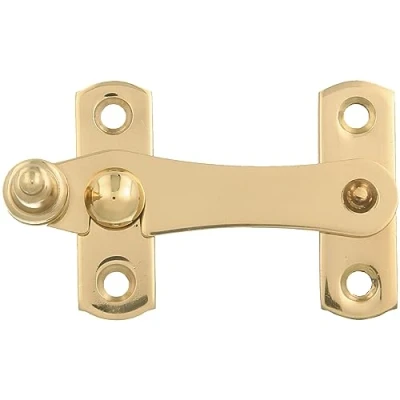 Imagen de Amig Aldabilla Dorada para Contraventanas con Enganche Inverso Mod. 3 75 x 46 mm de Latón Pulido Cierre Seguridad Anti Golpes y Roturas Ventanas Incluye Tornillos