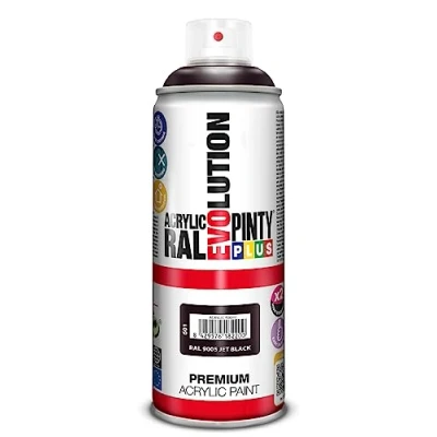 Imagen de Evolution pinty color M123010 Pintura spray acrilica 520 cc negro brillante