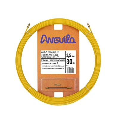 Imagen de Anguila Guía Pasacables Fibra de Vidrio Reforzada + Propileno Terminales Intercambiables Color Amarillo Diámetro 3,5mm 30 metros