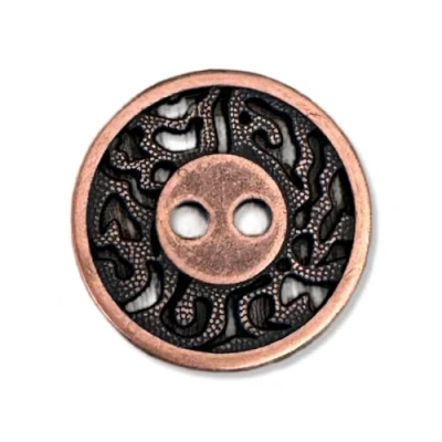Imagen de 10 botones planos de metal color cobre, 4 agujeros, 13 mm, 15 20 mm o 25 (25 mm)