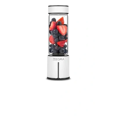 Imagen de ZEEGMA VITAMINE GO Batidora Portátil 450ml para Batidos y de Proteínas, con Batería USB 5000mAh 25 Usos por Carga Mini Personal Ligera 6 Cuchillas 2 Velocidades 300W (White)