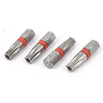 Imagen de sourcing map Punta de Destornilladores Torx T30 gris 4pcs Varilla hexagonal magnético