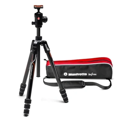 Imagen de Manfrotto MKBFRTC4GTA BH Trípode de Viaje Befree GT, Twist Lock con rótula bola y bolsa para cámaras sin espejo Sony, DSLR, CSC fibra carbono ligera, carga máxima 12 kg