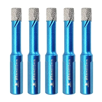 Imagen de Broca de Diamante 8mm BRSCHNITT Sierra Perforadora Vástago Triangular Porcelana Ceramica Azulejo Granito Mármol（5 piezas）