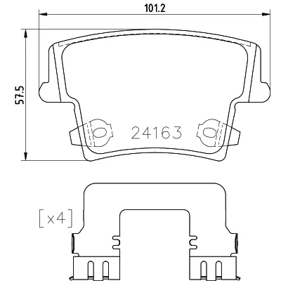 Imagen de HELLA 8DB 355 025 051 Juego de pastillas freno con avisador acústico desgaste accesorios CHRYSLER: 300C Berlina, Touring