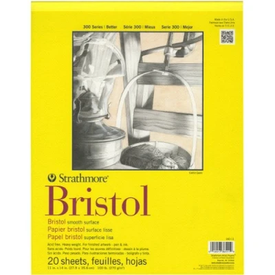 Imagen de Strathmore 300 Series Bristol Bloc de Papel Liso 11 x 14 Pulgadas, 20 Hojas, 11x14