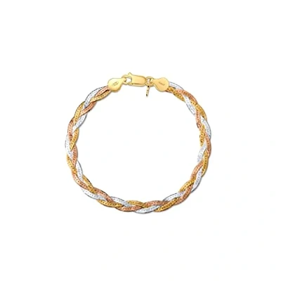 Imagen de Amberta Pulsera para Mujer en Plata de Ley 925 Eslabon Herringbone 5 mm Longitud 19 cm: Multicolor