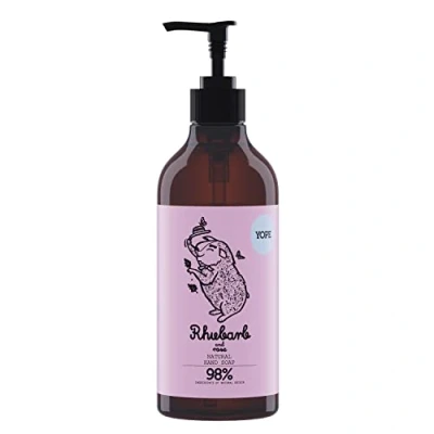 Imagen de YOPE Jabón de Manos I Glicerina vegetal Extracto Ruibarbo Rosa Hidratante Desengrasante Nutritivo 98% Ingredientes naturales Vegan formula y 500ml