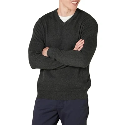 Imagen de Amazon Essentials Jersey de Cuello Pico (Disponible en Tallas Grandes) Hombre, Carbón Mezcla, L