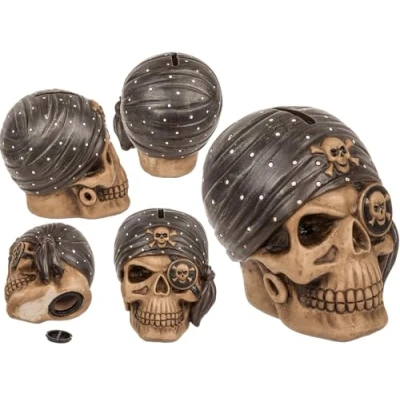 Imagen de Hucha con candado Pirata de 12 x 11 cm polirresina en Caja cartón