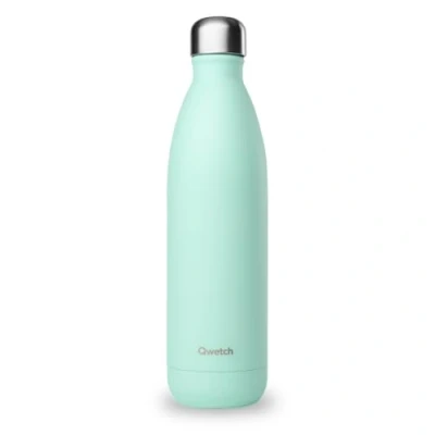 Imagen de Qwetch botella isotérmica de color verde 1 L, acero inoxidable, 24 horas fría y 12 caliente, impermeable, sin BPA reutilizable, para deporte, viajes, oficina,