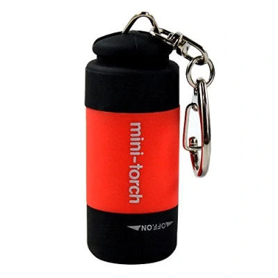 Imagen de Szaerfa Mini USB recargable linterna LED antorcha bolsillo llavero impermeable (Red)