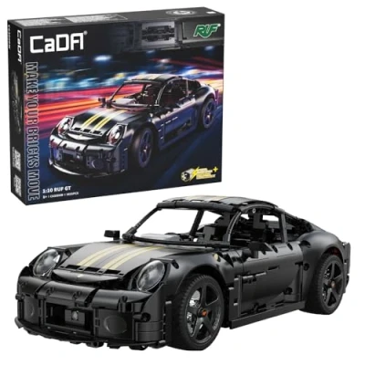 Imagen de CaDA RUF GT Set De construcción Vehículo Deportivo Color Negro 1655 Piezas + 8 años Escala 1:10 (DEQUBE 927DE63006)