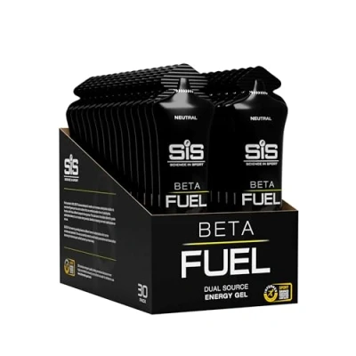 Imagen de Science in Sport Beta Fuel gel 30 x 60ml Sin sabor energético rico en carbohidratos con 40g de hidratos carbono, Energy fácil digestión para un rendimiento óptimo