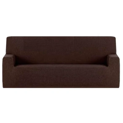 Imagen de GFD Funda de Sofá Lisa Ajustable 4 Plaza 220 260cm, Protectora Cubre Elástica Antimanchas Lavable, Fundas Duradera Perros Gatos Mascotas (Café, plazas)