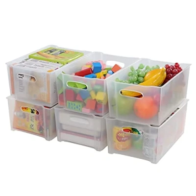 Imagen de Bblie 6 Pack Cesta Almacenamiento, Cestas Transparente de Plastico