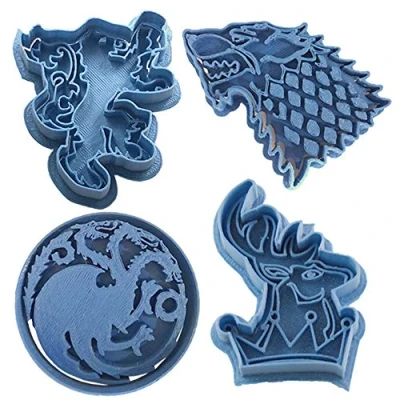 Imagen de Cuticuter Juego de Tronos Pack4 Piezas Cortador Galletas, Plástico, Azul