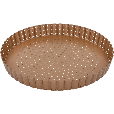 Imagen de Birkmann 210554 Molde perforado para quiche, tarta y pizza (25 cm de diámetro, base elevación suelta, acero al carbono, revestimiento antiadherente recetas)